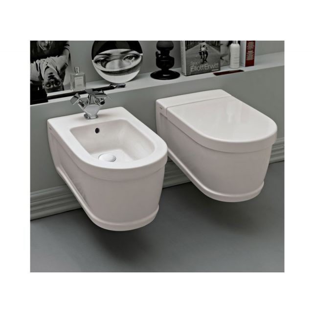 Cielo OPERA OPVST+OPBST paire de sanitaires suspendus RONDE in Blanc